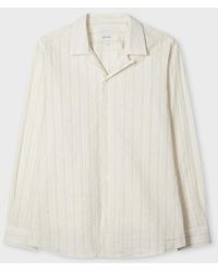 Paul Smith - Ecru Cotton-Linen Textured Stripe Shirt - Lyst