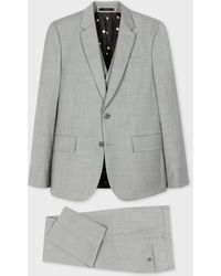 Paul Smith - The Soho - Tailored-fit Grey Overdyed Melange Wool Three-piece Suit Green - Lyst