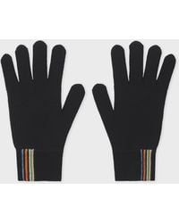 Paul Smith - Merino Wool 'Signature Stripe' Trim Gloves - Lyst