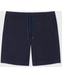 PS by Paul Smith - Navy Cotton Drawstring-waist Shorts Blue - Lyst