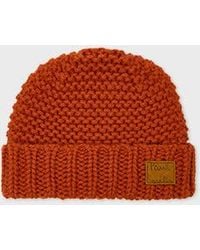 Paul Smith - Burnt Chunky Knit Wool Beanie - Lyst