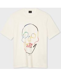 PS by Paul Smith - Ecru 'skull' Print T-shirt White - Lyst