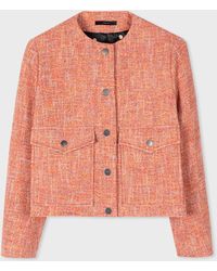Paul Smith - Orange Tweed Cocoon Jacket - Lyst