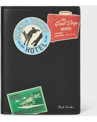 Paul Smith - 'Hotel Stickers' Leather Passport Holder - Lyst
