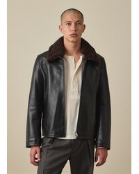 Paul Smith - Leather Flight Jacket - Lyst