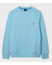 Paul Smith - Sky Organic Cotton Zebra Logo Sweatshirt - Lyst