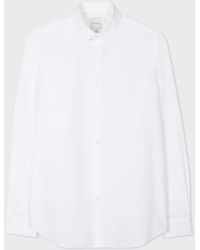 Paul Smith - Tailored-fit White Cotton 'signature Stripe' Cuff Shirt - Lyst