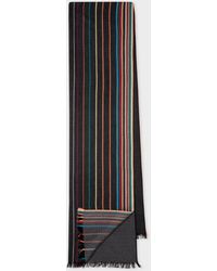 Paul Smith - Black Wool-silk 'signature Stripe' Scarf - Lyst