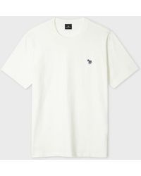 Paul Smith - Ecru Organic Cotton Zebra Logo T-Shirt - Lyst