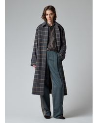 Paul Smith - And Check Brushed Wool Coat With Back Buttons - Lyst