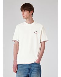 Paul Smith - Blanket-Stitch 'Happy' T-Shirt - Lyst