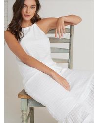 Bella Dahl Ruffle Hem Halter Maxi Dress - White