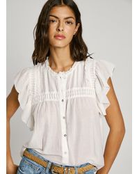 Pepe Jeans - Bluse Kurzarm Rüschen - Lyst