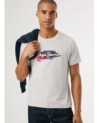 Pepe Jeans - Camiseta logo estampado fit regular - Lyst
