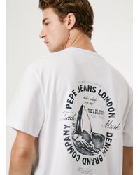 Pepe Jeans - Camiseta espalda estampada fit relaxed - Lyst
