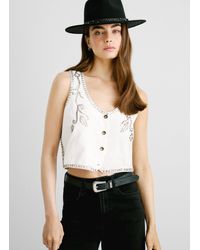 Pepe Jeans - Chaleco de sarga con lentejuelas - Lyst