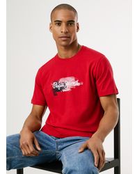 Pepe Jeans - Camiseta logo estampado fit regular - Lyst