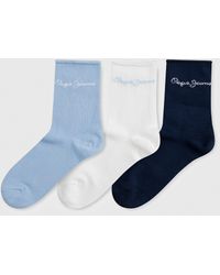 Pepe Jeans 3pack calcetines lisos - Azul