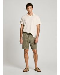 Pepe Jeans - Bermuda lino fit relaxed - Lyst