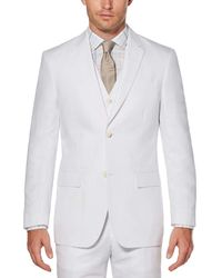 Perry Ellis Big & Tall Linen Twill Suit Jacket - White