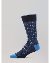 Perry Ellis - Neat Allover Print Crew Socks - Lyst
