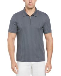 Perry Ellis - Quarter Zip Ribbed Polo - Lyst