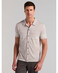 Perry Ellis - Cotton Modal Button Front Sweater Polo - Lyst