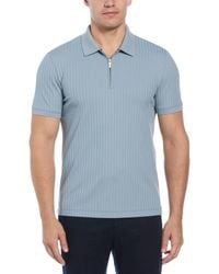 Perry Ellis - 'Quarter Zip Ribbed Polo - Lyst
