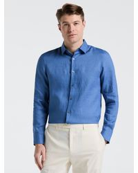 Perry Ellis - Solid Linen Shirt - Lyst