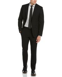 Perry Ellis Slim Fit Black Stretch Wool Blend Suit