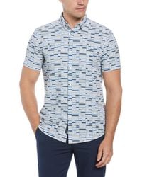 Perry Ellis - Total Stretch Slim Fit Geo Tile Print Shirt - Lyst
