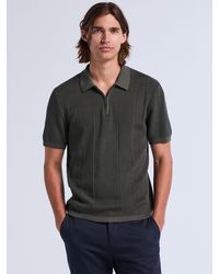 Perry Ellis - Vertical Texture Zip Sweater Polo - Lyst