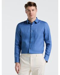 Perry Ellis - Linen Long Sleeve Shirt - Lyst