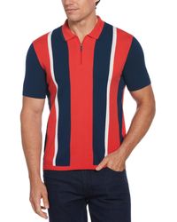 Perry Ellis - Rib Collar Multi Stripe Polo Shirt - Lyst
