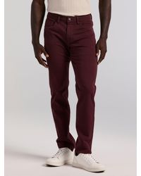 Perry Ellis - Slim Fit Dyed Solid Twill Five Pocket Pants - Lyst
