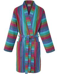 Cawö Bademantel in Kimono-Form mehrfarbig - Blau