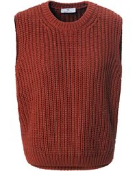 Peter Hahn Rundhals-pullover in Braun Damen Bekleidung Pullover und Strickwaren Ärmellose Pullover 