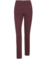 Damen Bekleidung Hosen und Chinos Hose mit gerader Passform RAPHAELA by BRAX Synthetik Proform slim-jeans modell sonja magic in Rot 