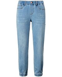 Damen Bekleidung Jeans Jeans mit gerader Passform Peter Hahn Denim Knöchellange jeans passform barbara in Grau 