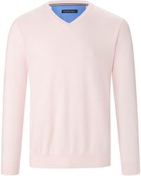 Louis Sayn V-pullover aus 100% baumwolle pima cotton - Pink