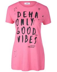 Deha - Rundhals-shirt mit 1/2-arm, , gr. 40, baumwolle - Lyst