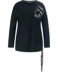 Doris Streich Le sweat-shirt décontracté avec message imprimé taille 44 - Noir