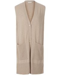 include - Lang Mouwloos Vest V-Hals Van - Lyst