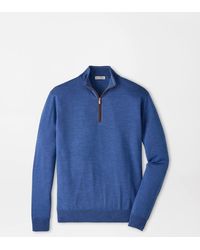 Peter Millar - Autumn Crest Suede Trim Quarter-Zip - Lyst