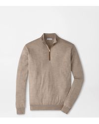 Peter Millar - Autumn Crest Suede Trim Quarter-Zip - Lyst