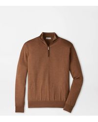 Peter Millar - Autumn Crest Suede Trim Quarter-Zip - Lyst