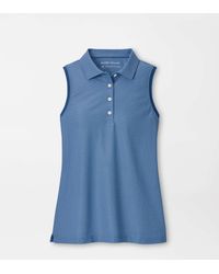 Peter Millar - Palmetto Palms Banded Sport Mesh Sleeveless Button Polo - Lyst