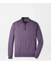 Peter Millar - Autumn Crest Suede Trim Quarter-Zip - Lyst