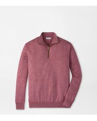 Peter Millar - Autumn Crest Suede Trim Quarter-Zip - Lyst