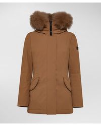 Peuterey - Slim-Jacke mit Pelz im Farbton - Lyst